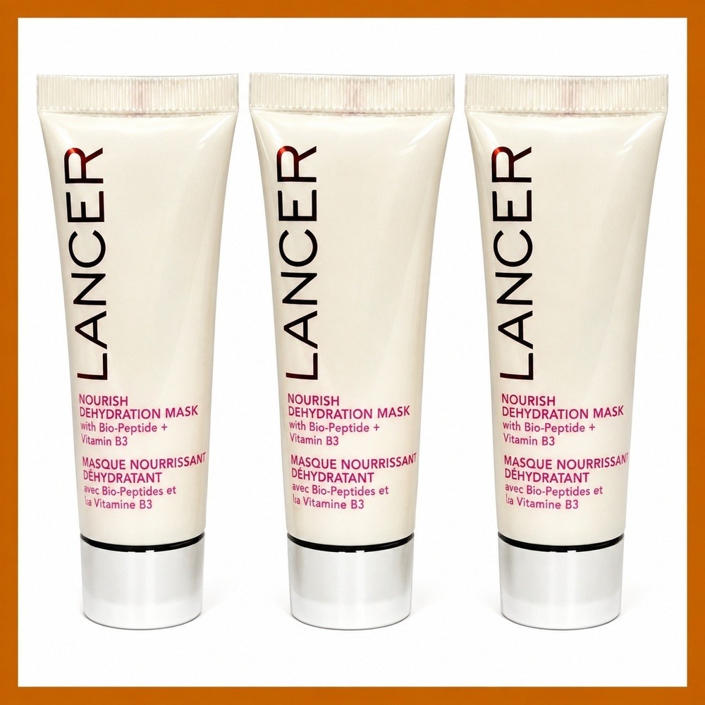 3 x Lancer Nourish Rehydration Mask with Bio-Peptide + Vitamin B3 0.25 fl.oz.